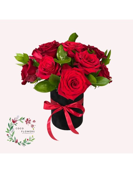 Cutie catifea trandafiri roșii